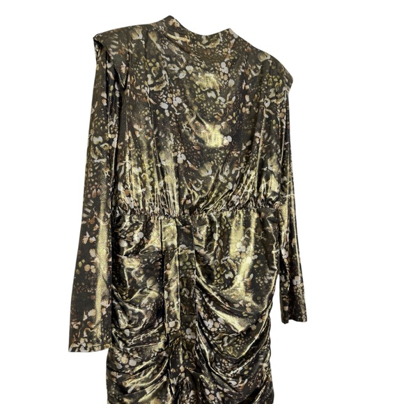 All Saints Lilliana Kettu Draped Dress Gold - Picture 3 of 11